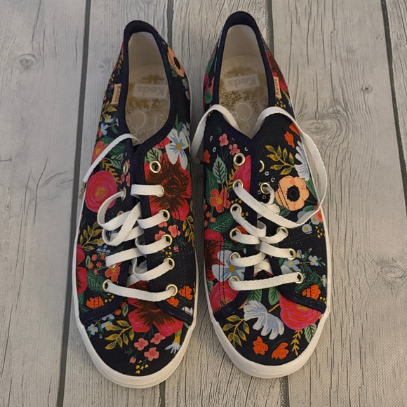 Keds Shoes - Keds X Rifle Paper Co Navy Floral Canvas Sneakers